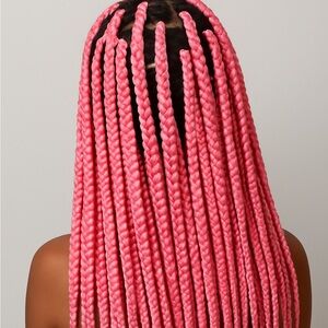 Vibrant Pink Braided Hair Extensions